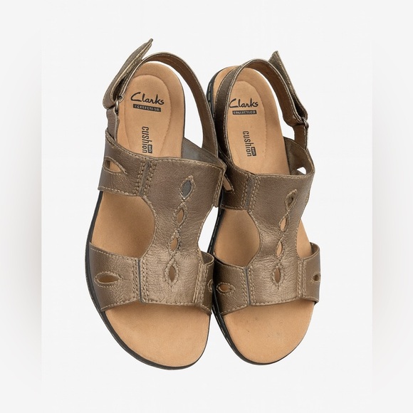 Clarks Collection Women’s Size 6 Wide Metallic Gold Comfort Sandals – New No Tag - Picture 4 of 4